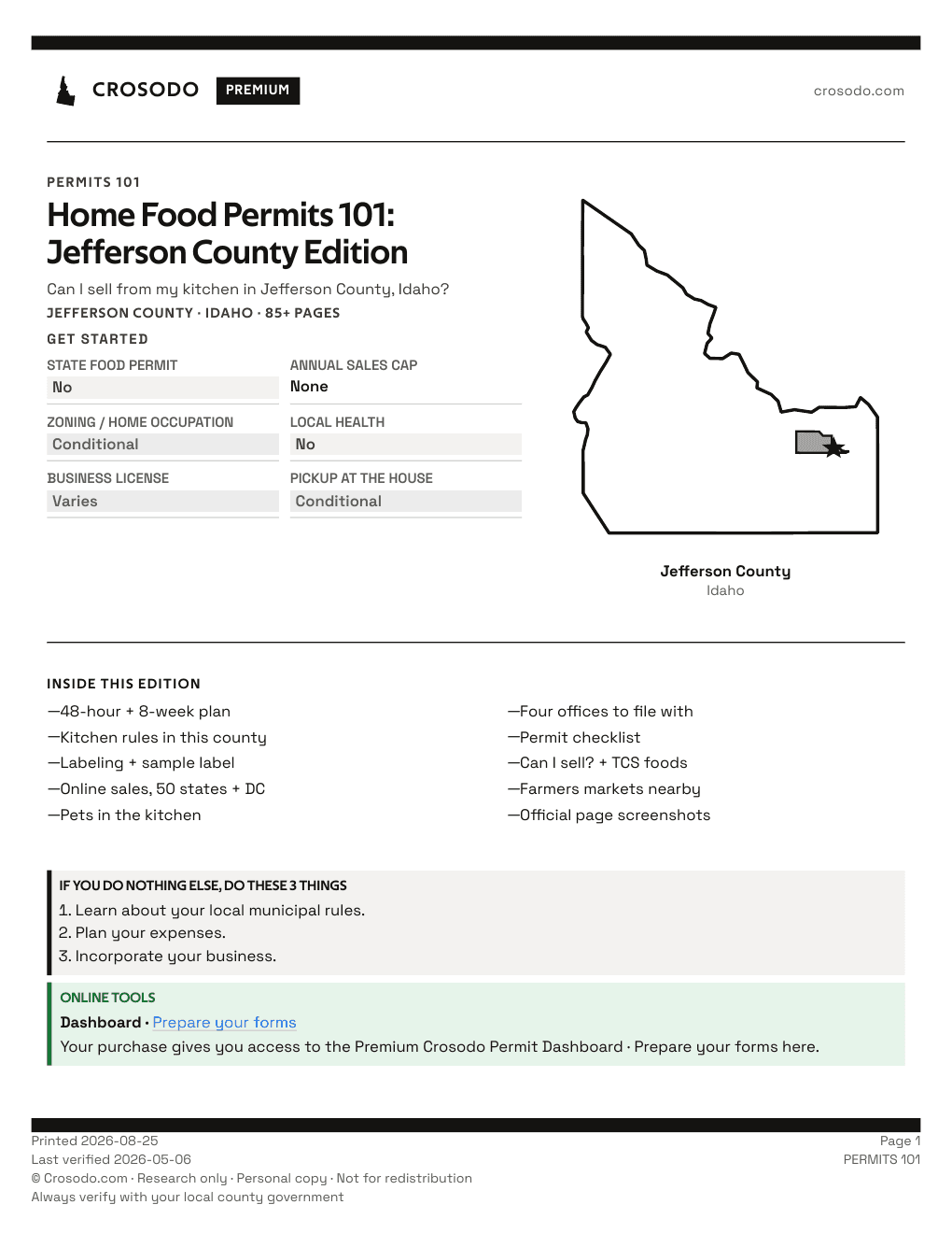 Permit Guide 101 cover for Jefferson County