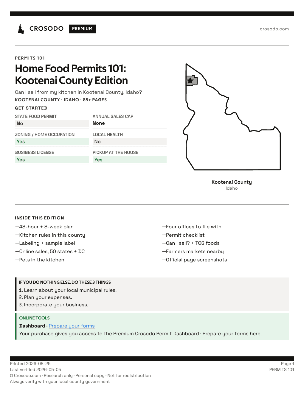 Permit Guide 101 cover for Kootenai County