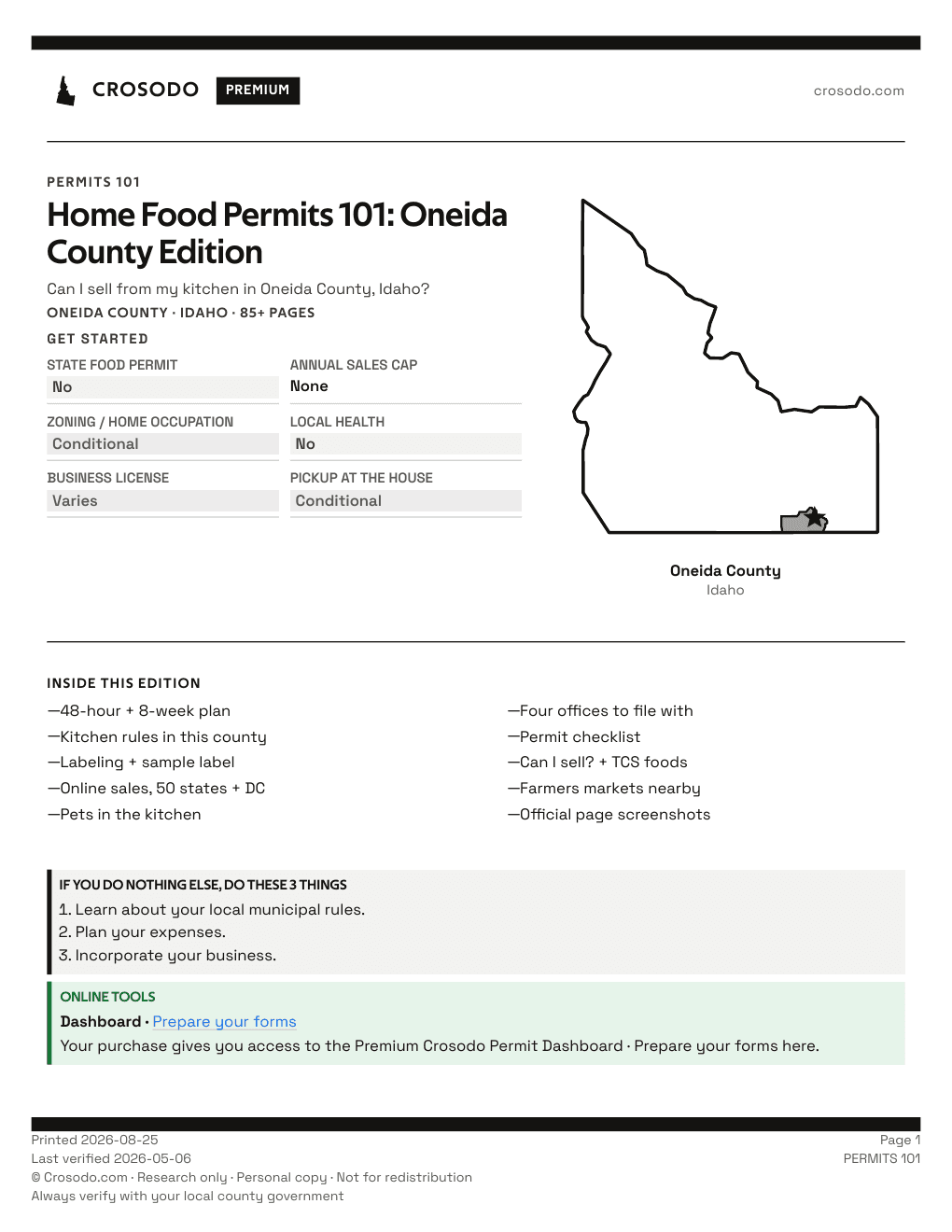 Permit Guide 101 cover for Oneida County