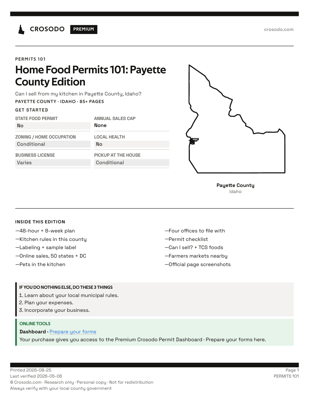 Permit Guide 101 cover for Payette County