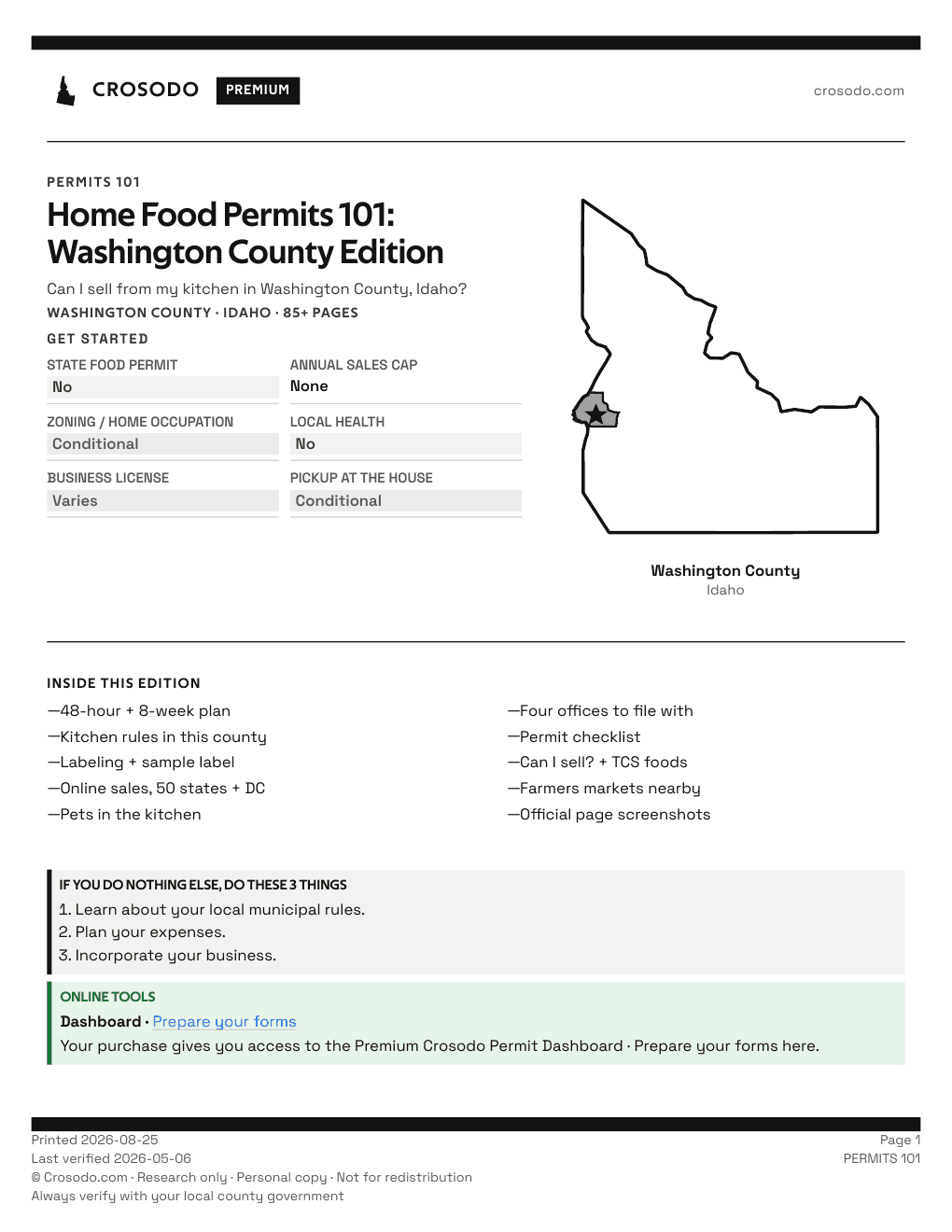 Permit Guide 101 cover for Washington County