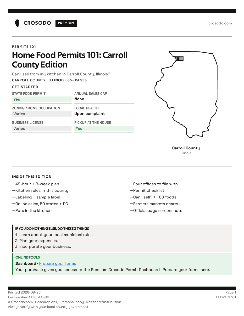 Permit Guide 101 cover for Carroll County