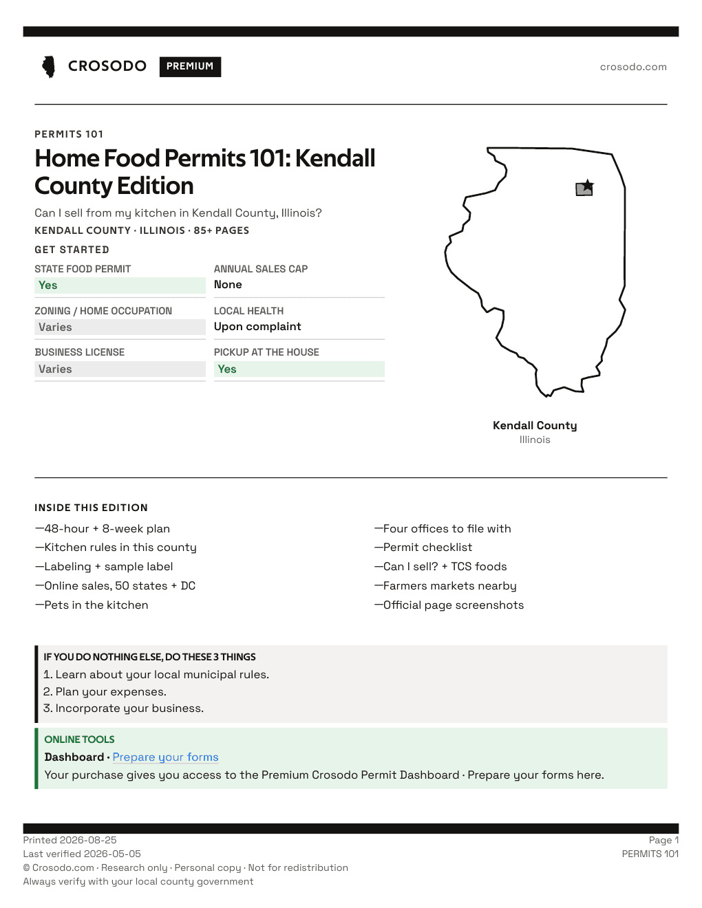 Permit Guide 101 cover for Kendall County