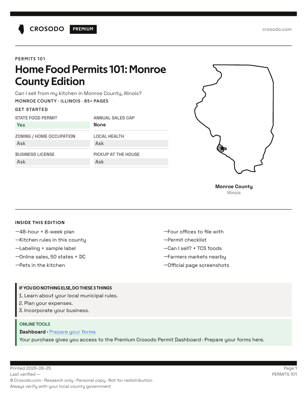 Permit Guide 101 cover for Monroe County