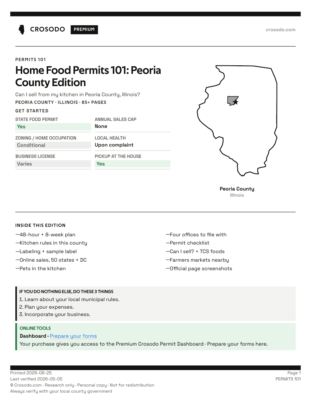 Permit Guide 101 cover for Peoria County