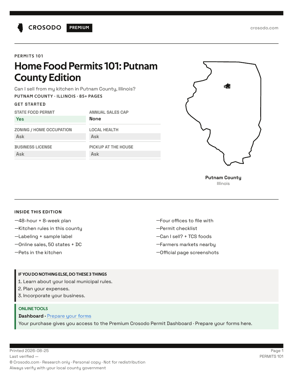 Permit Guide 101 cover for Putnam County