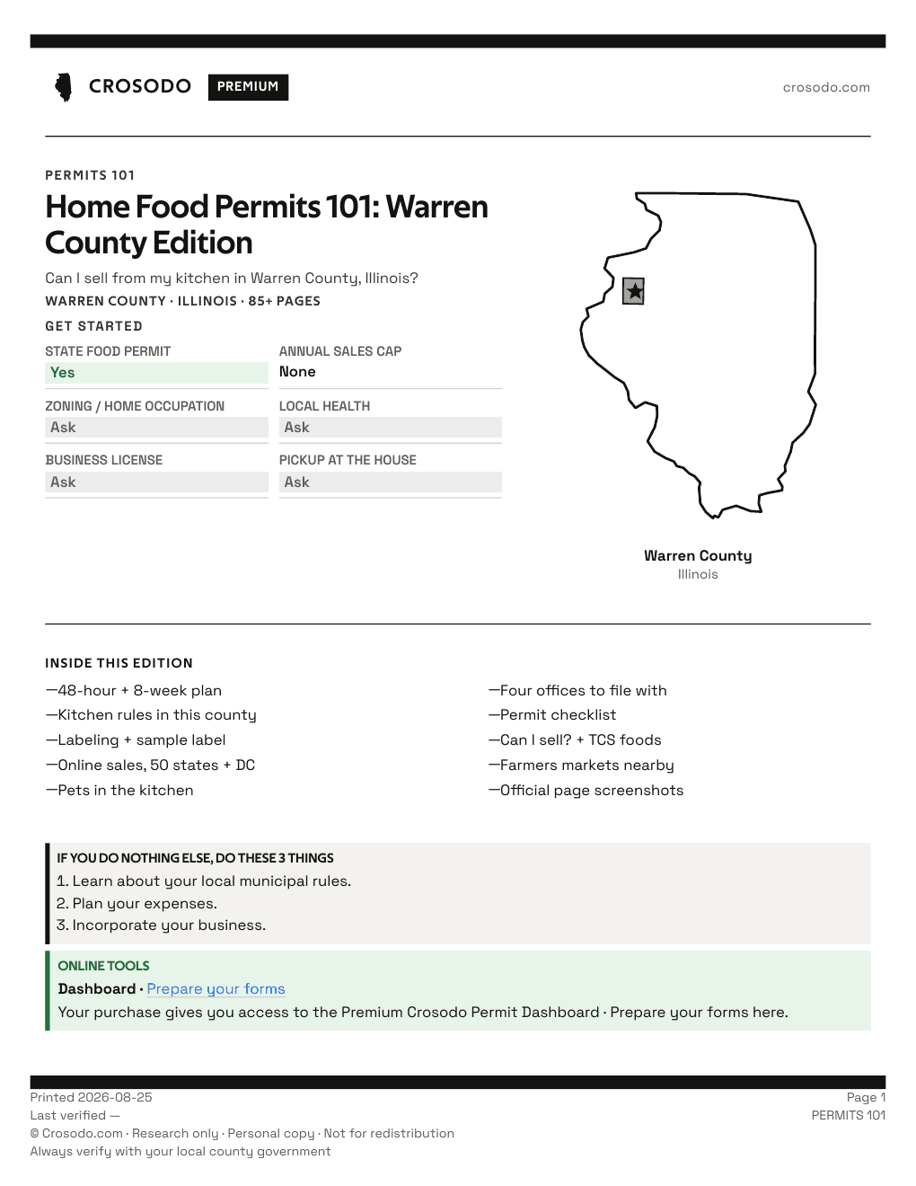 Permit Guide 101 cover for Warren County