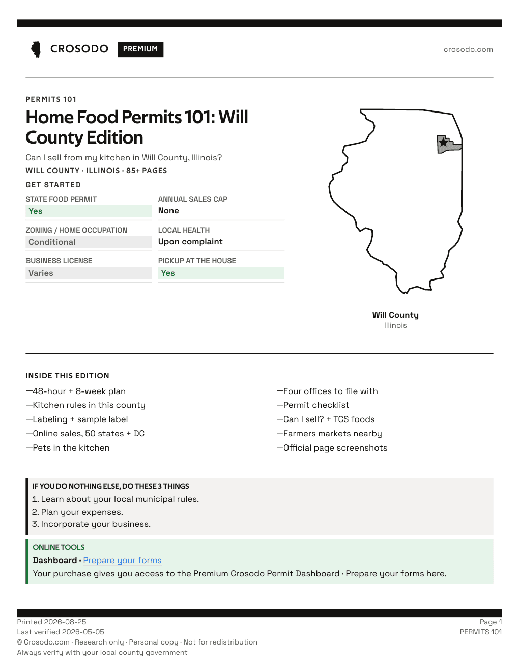 Permit Guide 101 cover for Will County