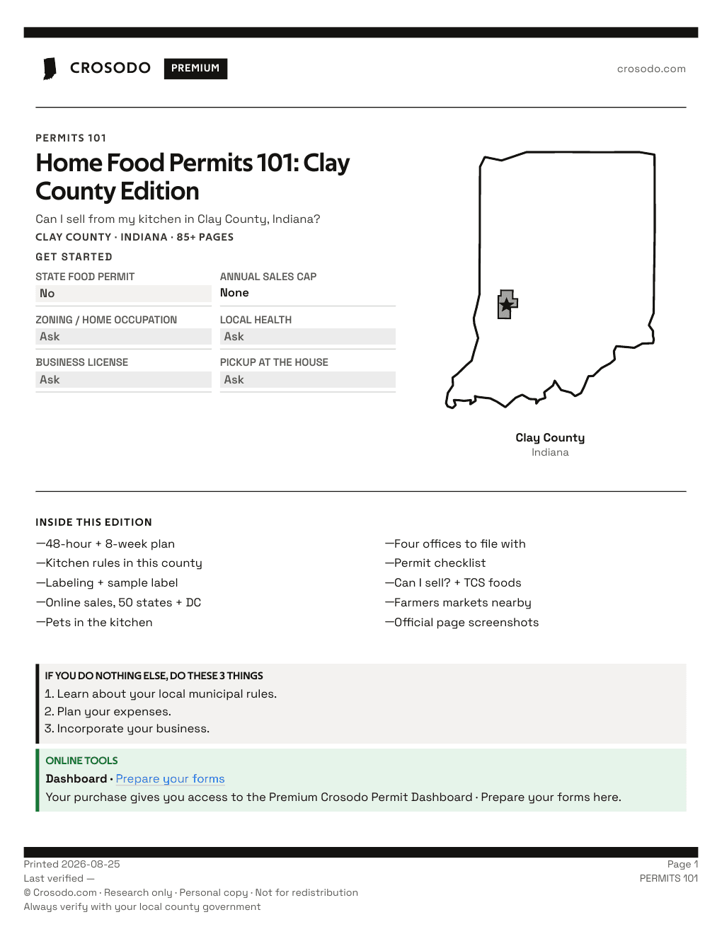 Permit Guide 101 cover for Clay County