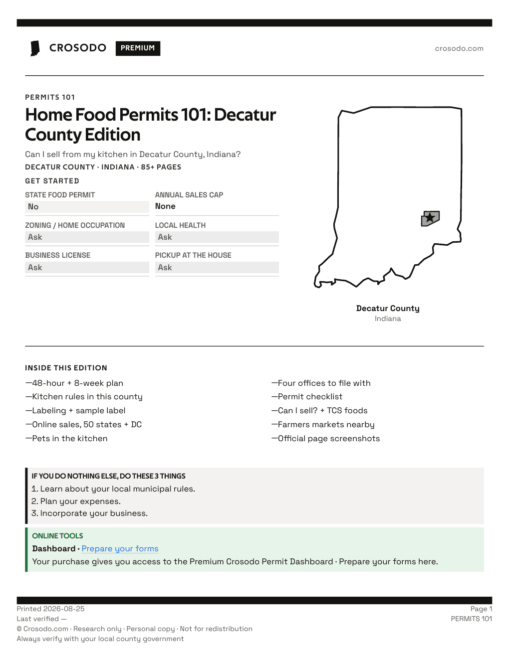 Permit Guide 101 cover for Decatur County