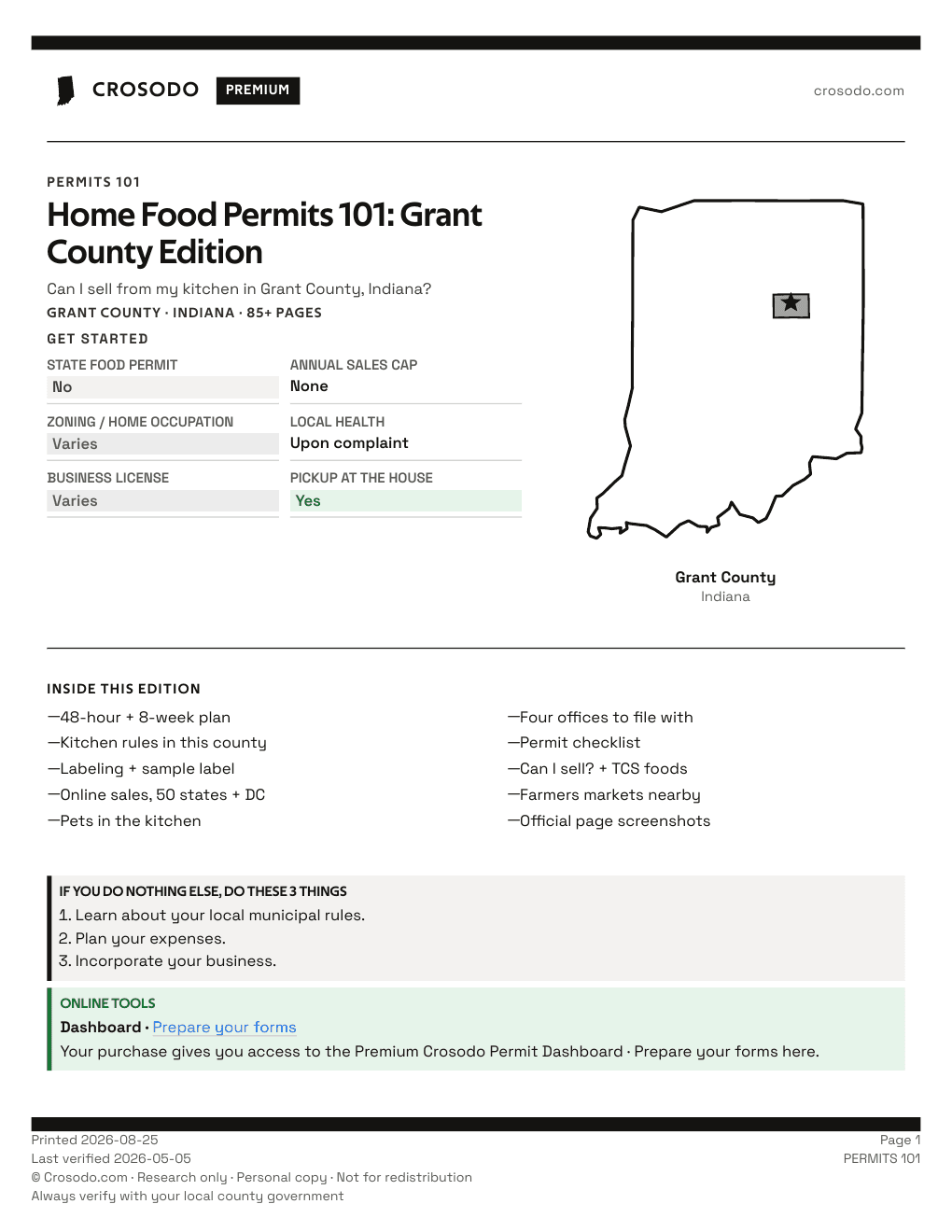 Permit Guide 101 cover for Grant County