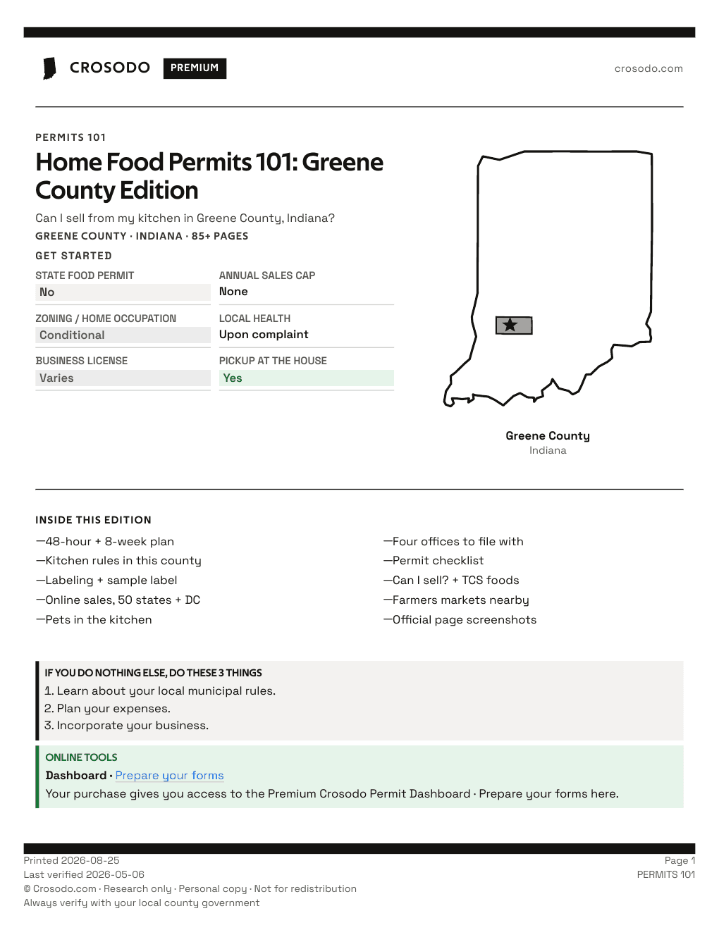 Permit Guide 101 cover for Greene County