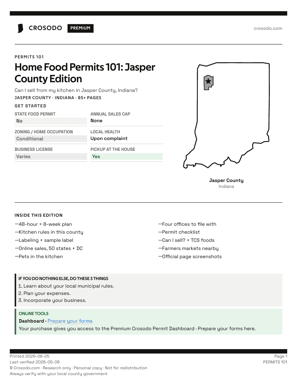 Permit Guide 101 cover for Jasper County
