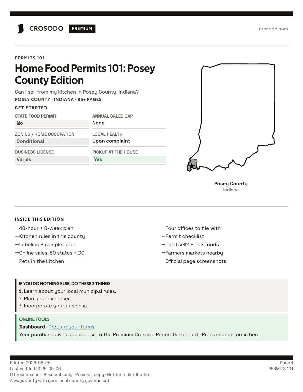 Permit Guide 101 cover for Posey County