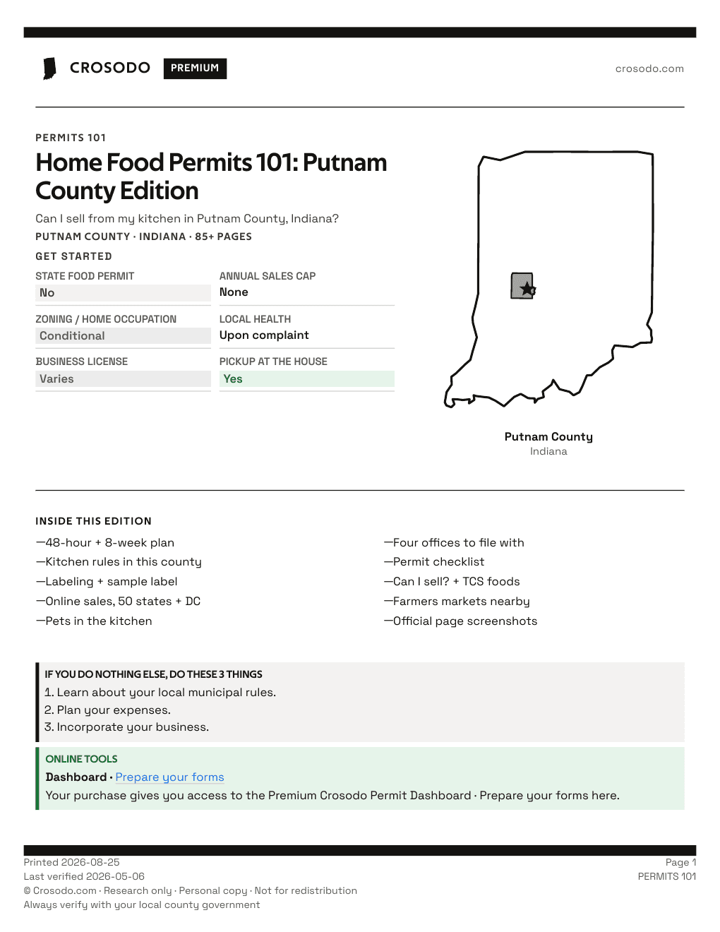 Permit Guide 101 cover for Putnam County