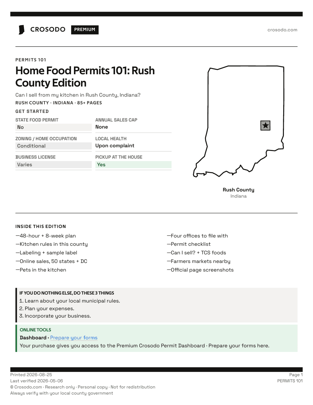 Permit Guide 101 cover for Rush County