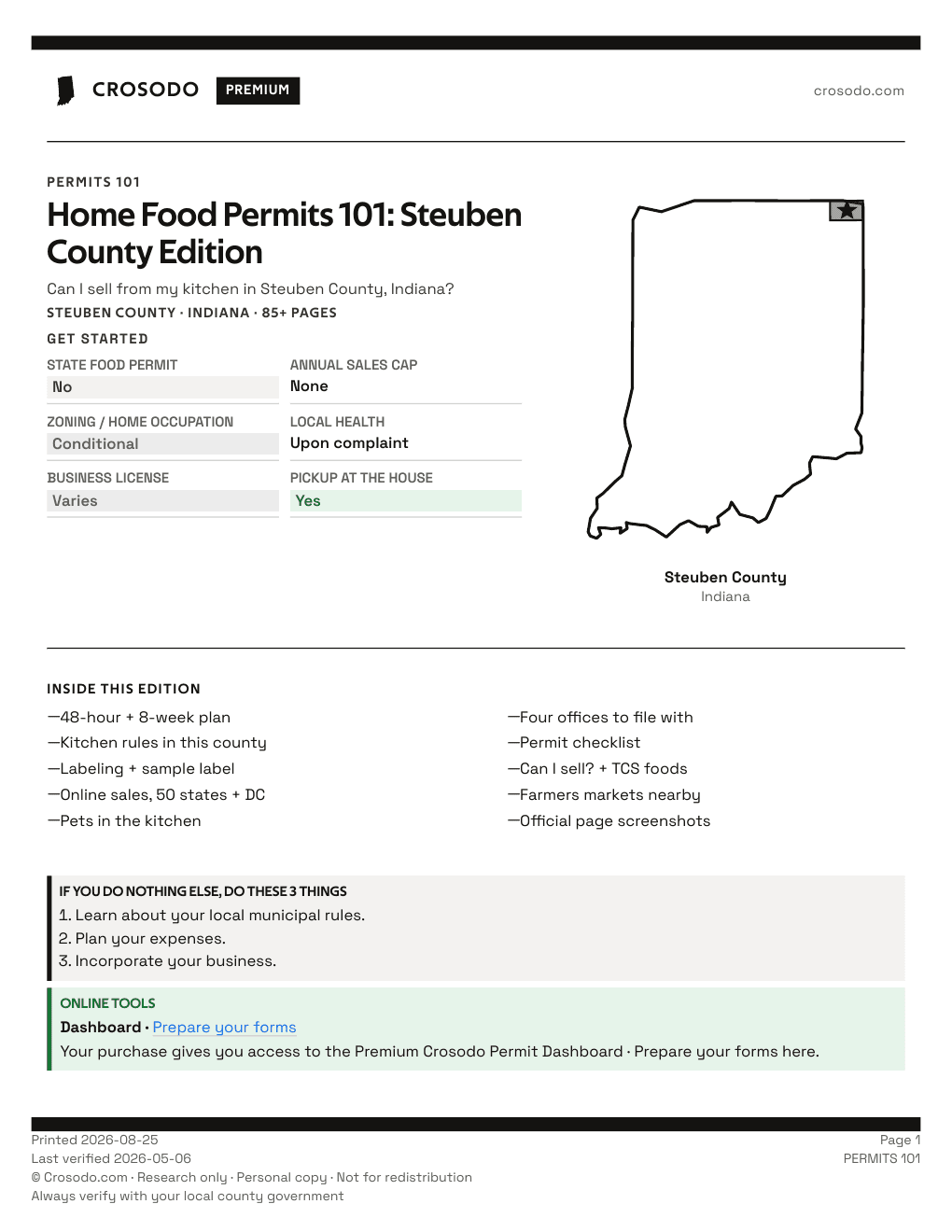 Permit Guide 101 cover for Steuben County
