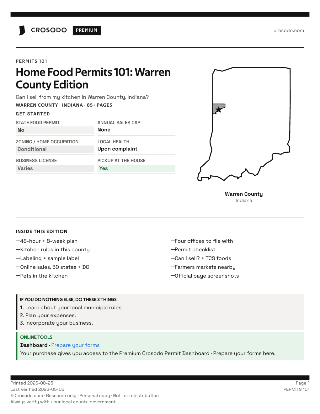 Permit Guide 101 cover for Warren County