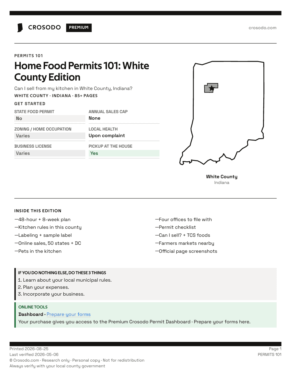 Permit Guide 101 cover for White County