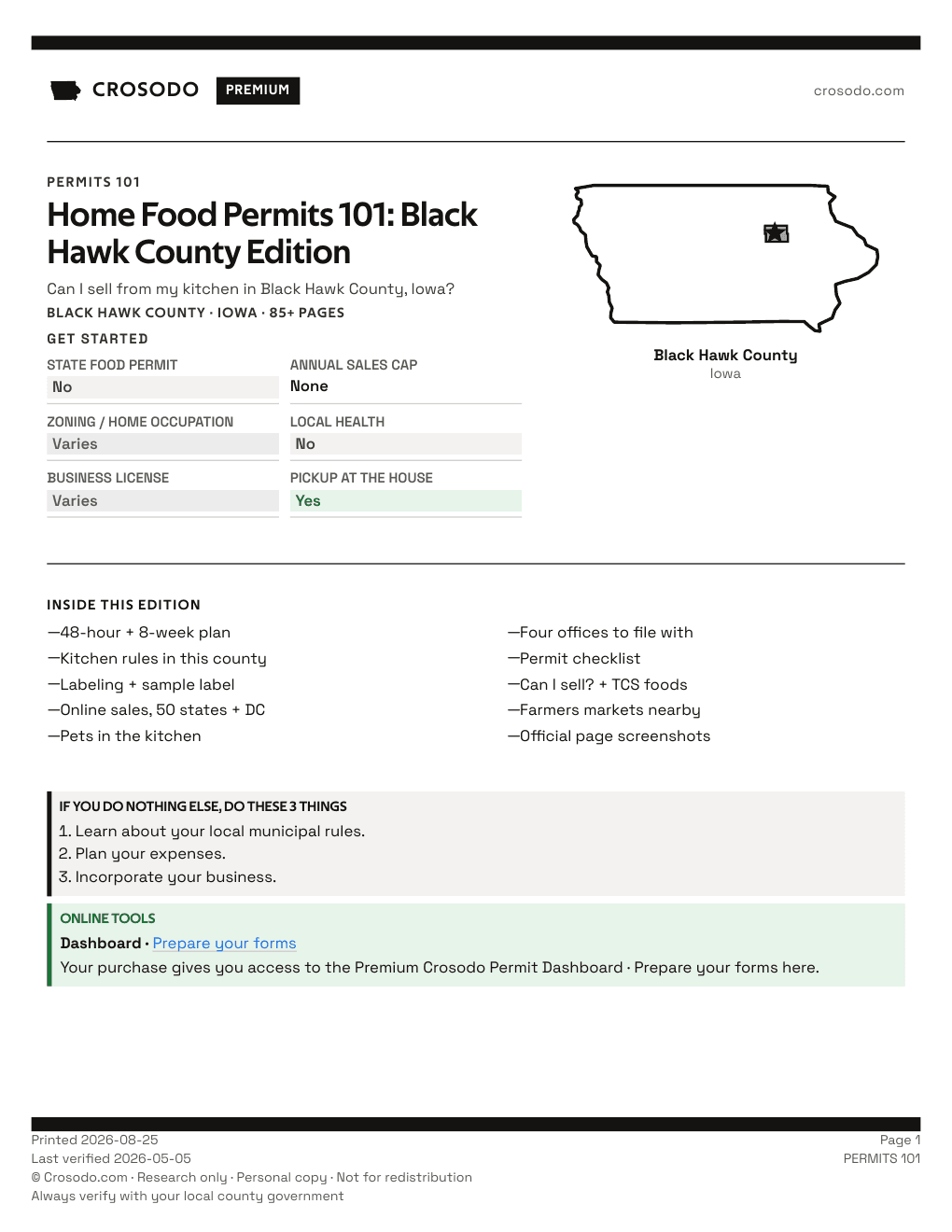 Permit Guide 101 cover for Black Hawk County