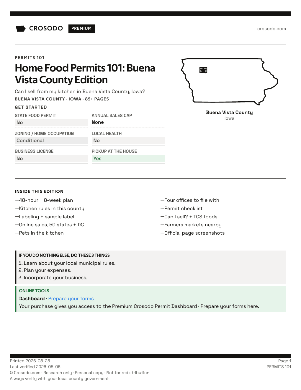 Permit Guide 101 cover for Buena Vista County