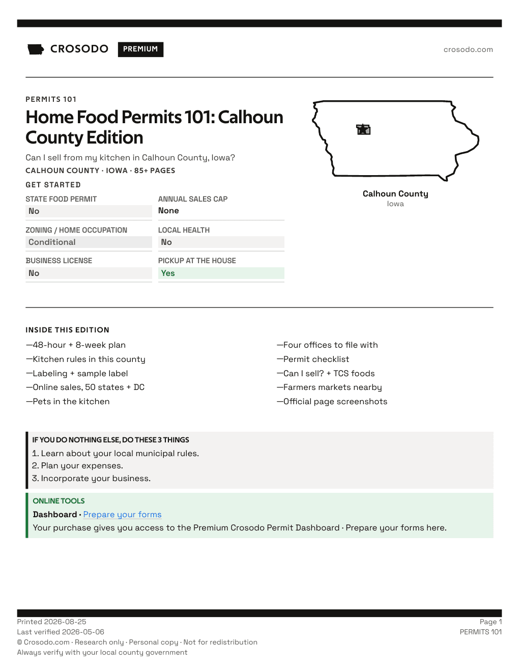 Permit Guide 101 cover for Calhoun County