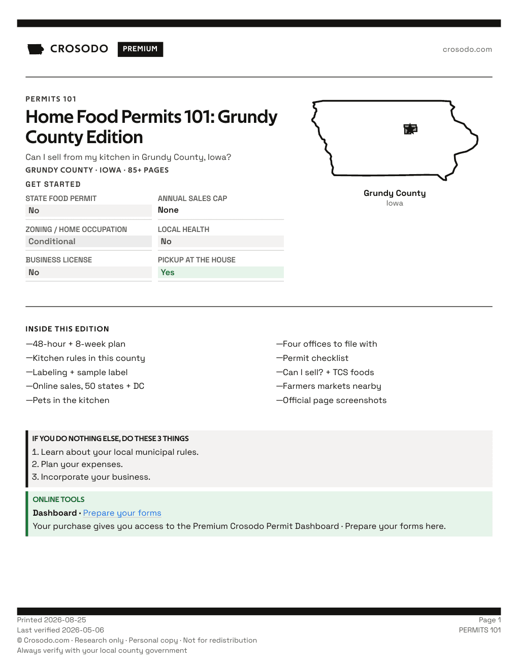 Permit Guide 101 cover for Grundy County
