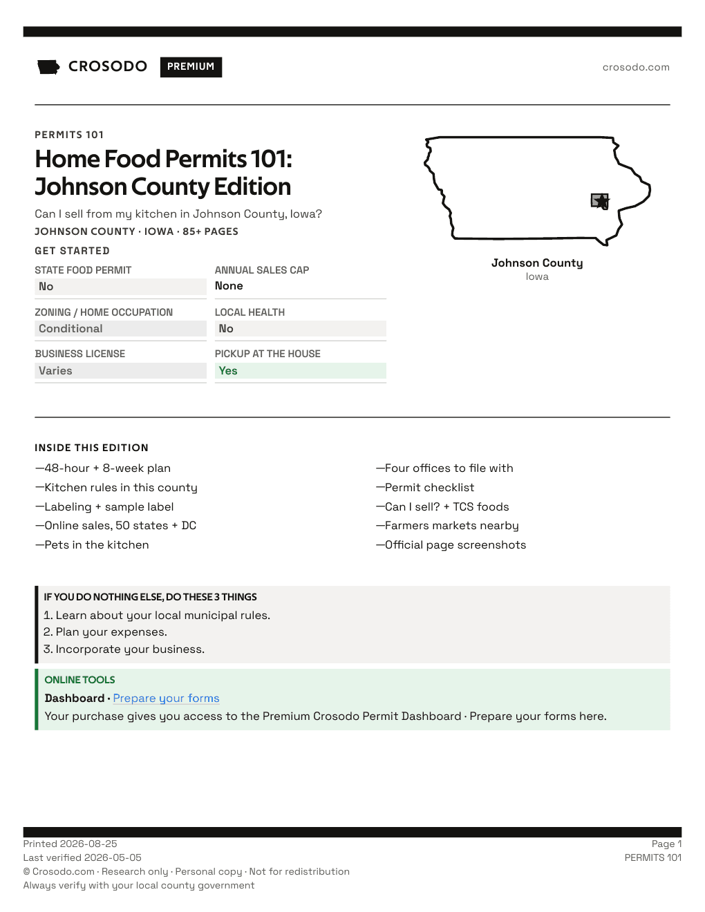 Permit Guide 101 cover for Johnson County
