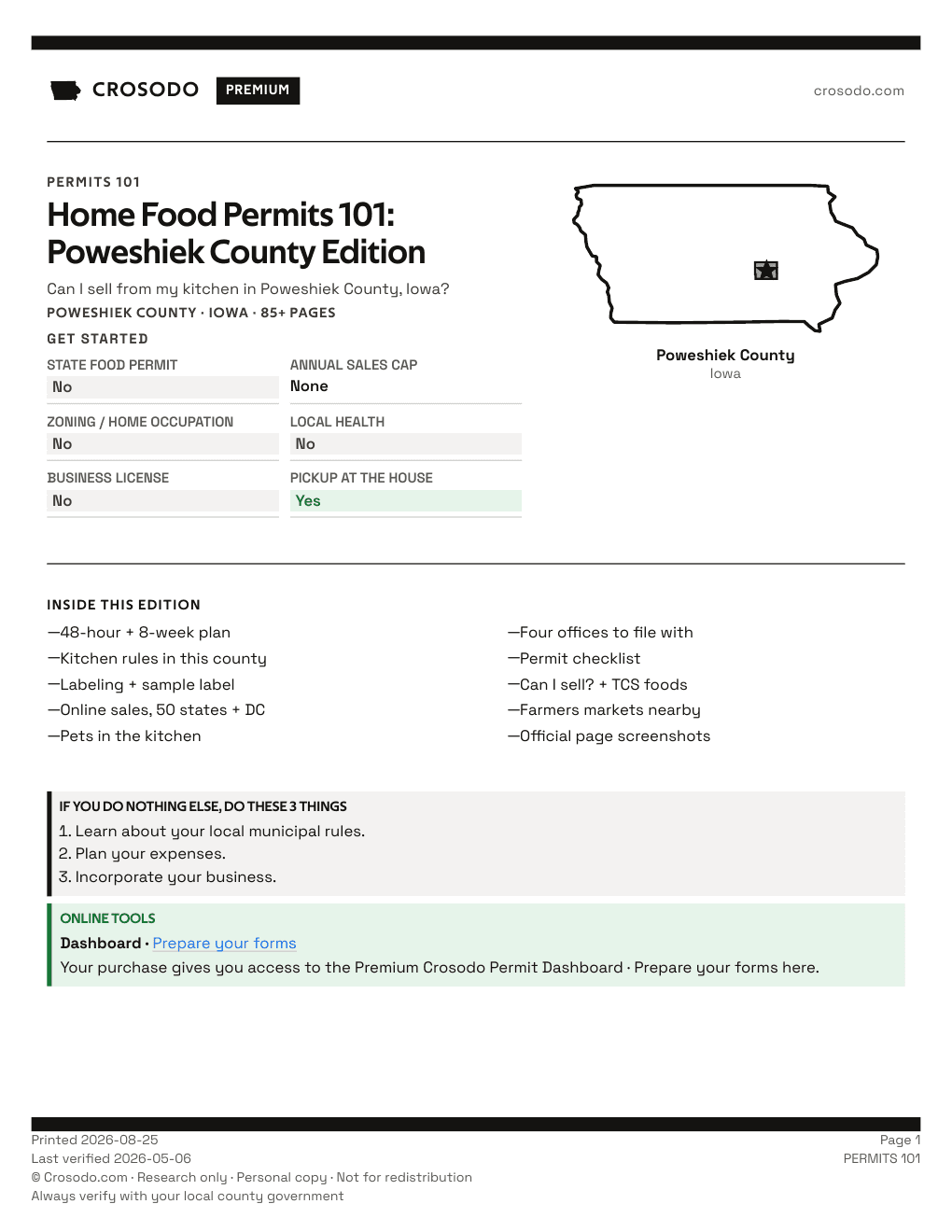 Permit Guide 101 cover for Poweshiek County