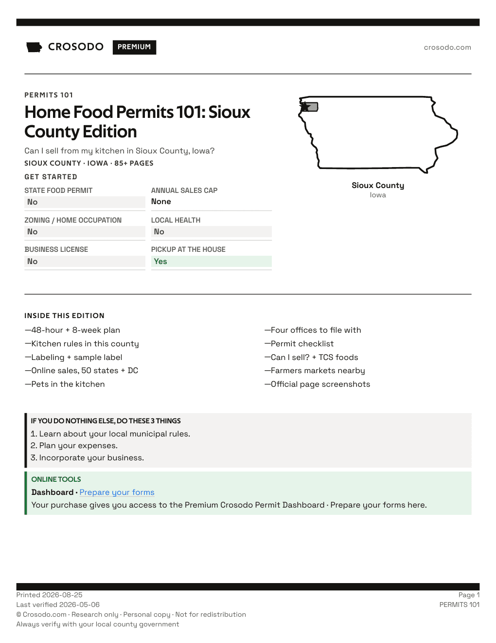 Permit Guide 101 cover for Sioux County