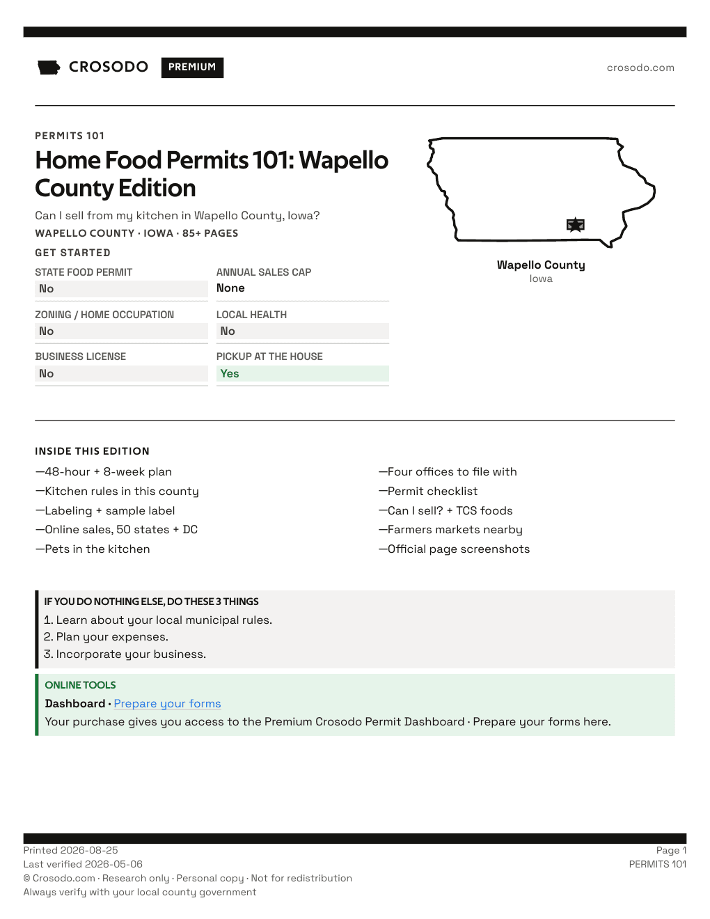 Permit Guide 101 cover for Wapello County