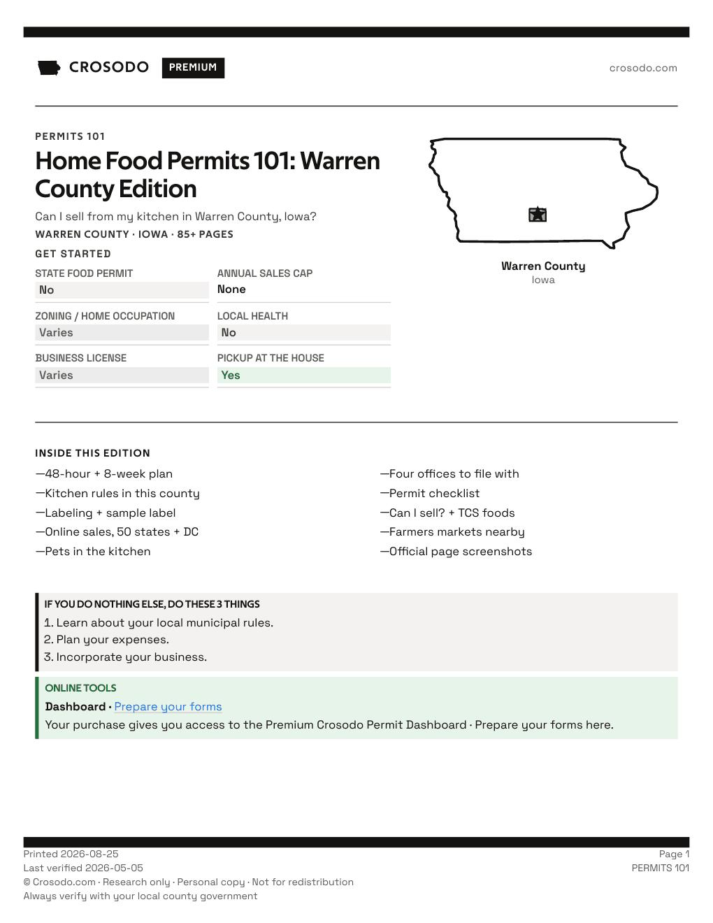 Permit Guide 101 cover for Warren County