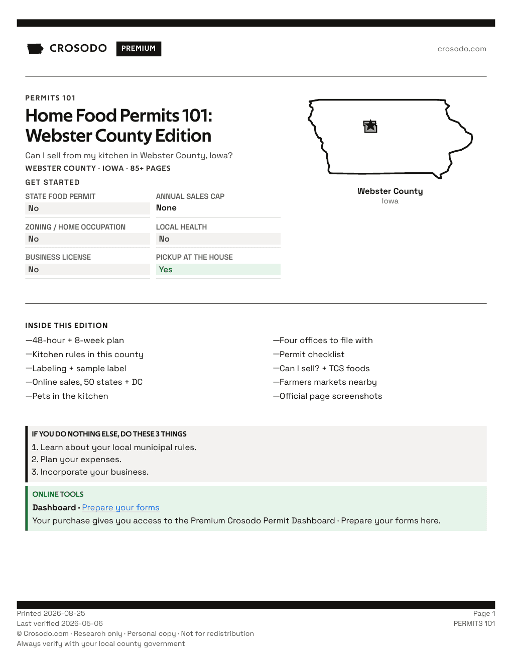 Permit Guide 101 cover for Webster County