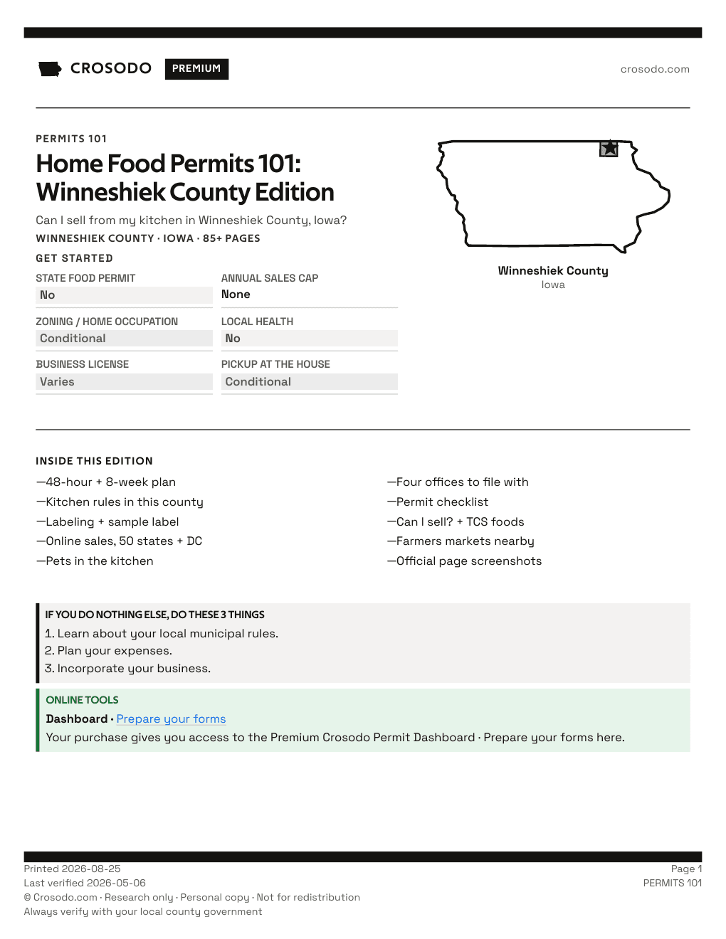 Permit Guide 101 cover for Winneshiek County