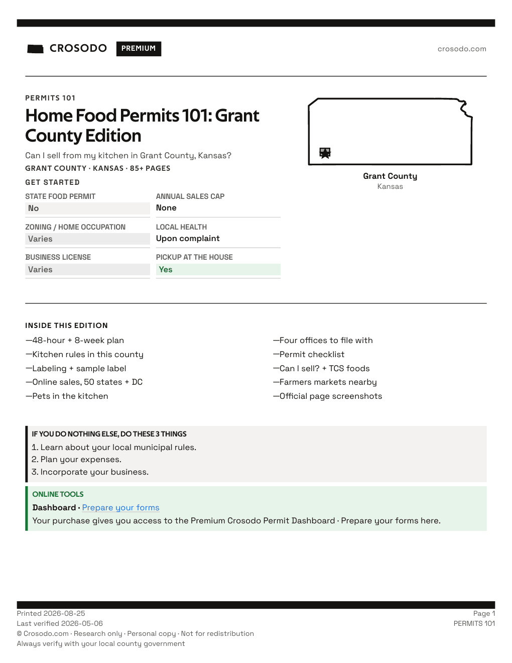 Permit Guide 101 cover for Grant County