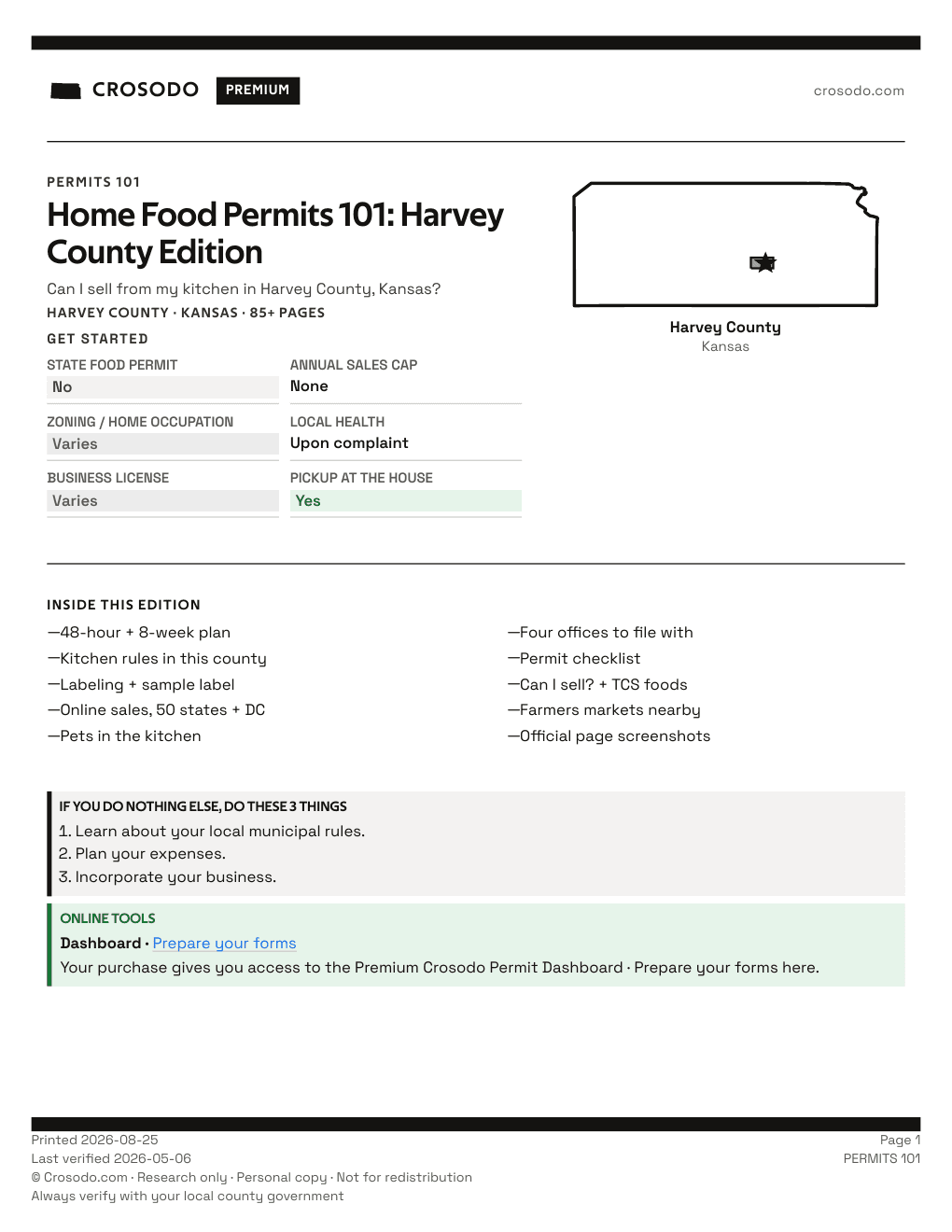 Permit Guide 101 cover for Harvey County