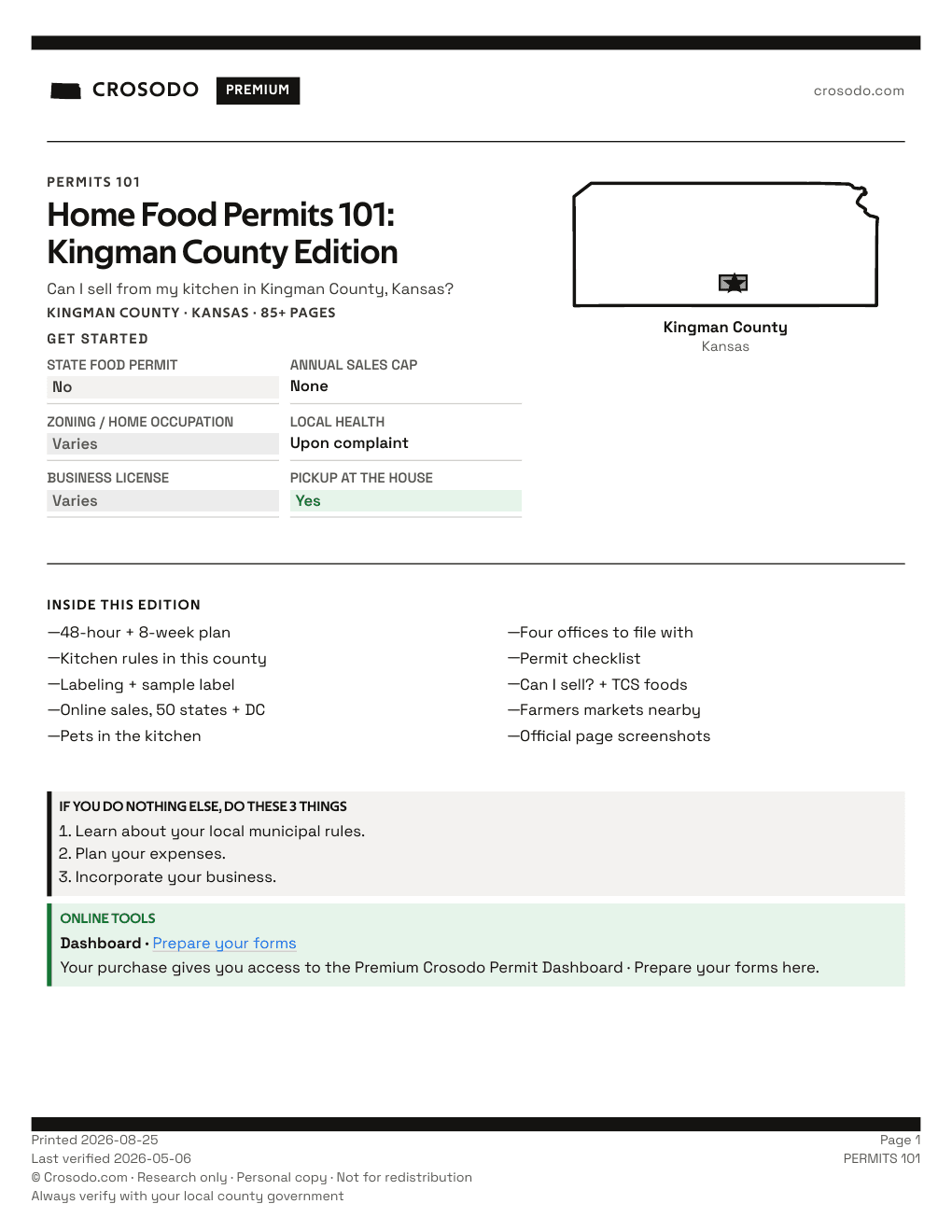 Permit Guide 101 cover for Kingman County