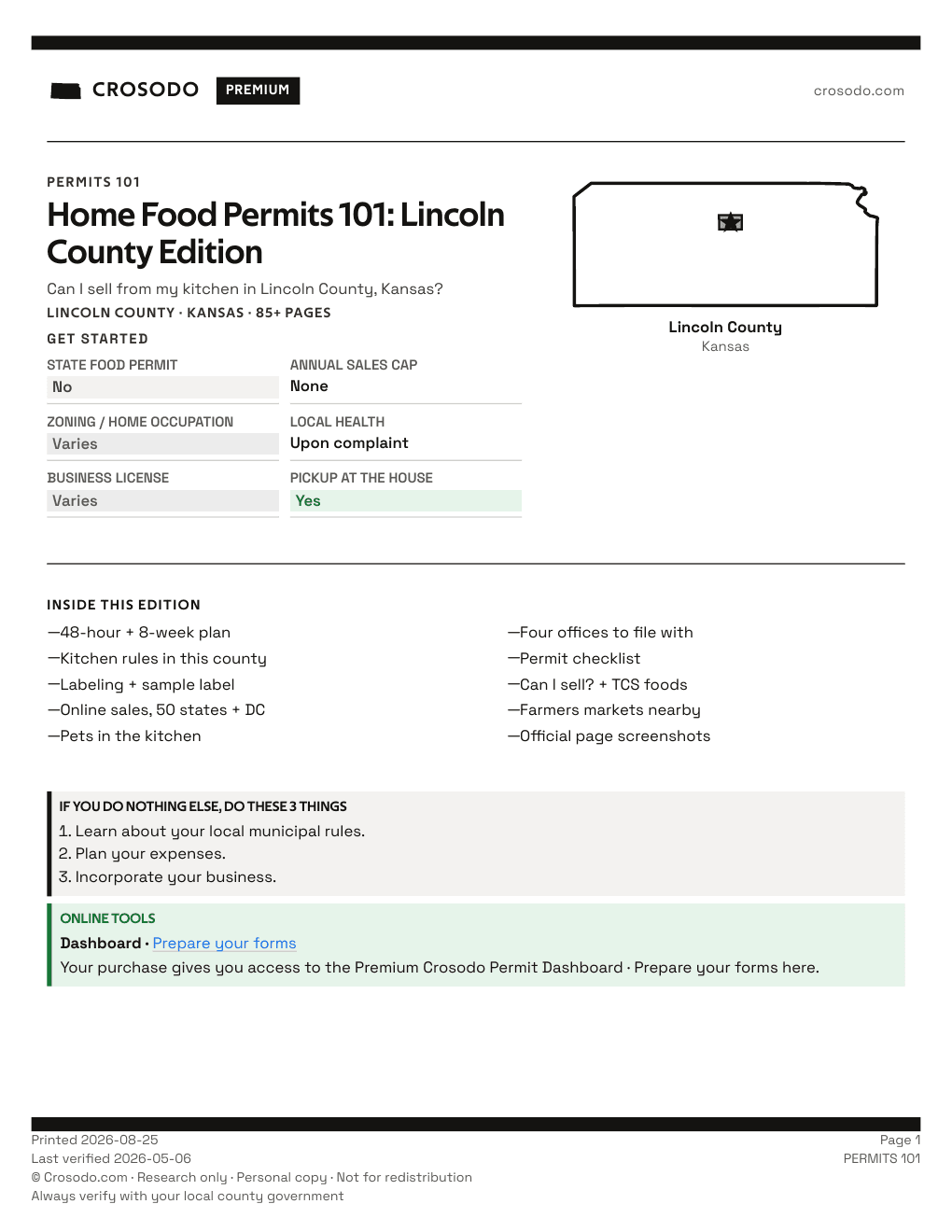 Permit Guide 101 cover for Lincoln County