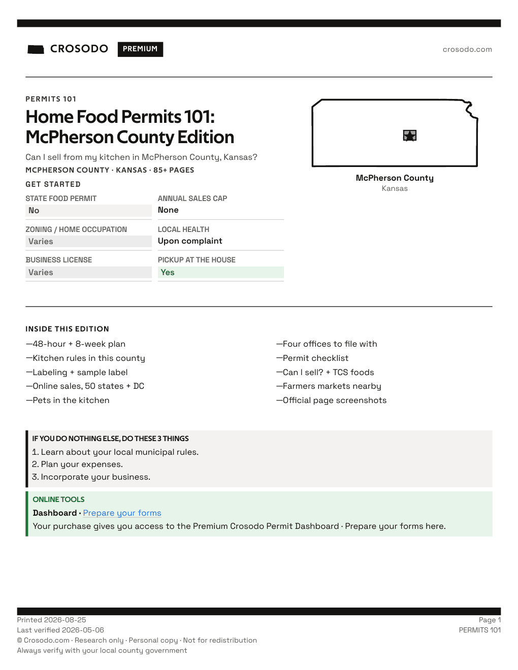 Permit Guide 101 cover for McPherson County