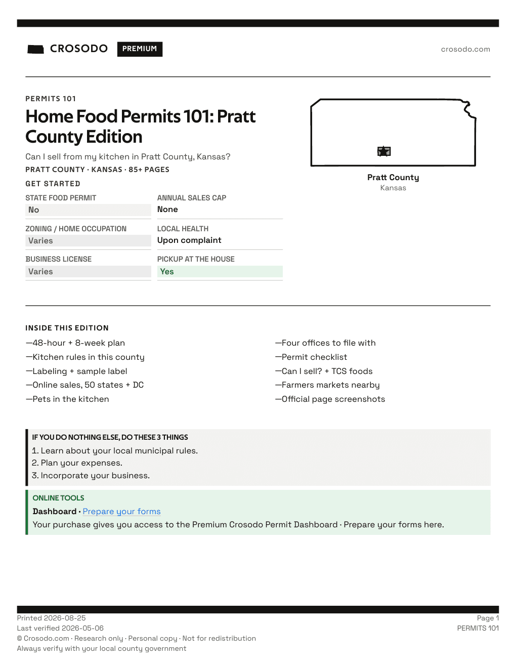 Permit Guide 101 cover for Pratt County