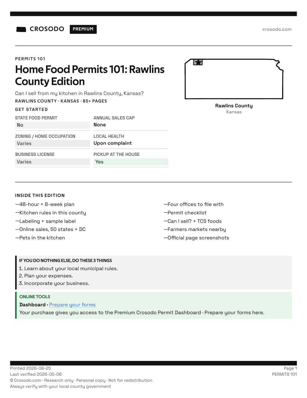 Permit Guide 101 cover for Rawlins County