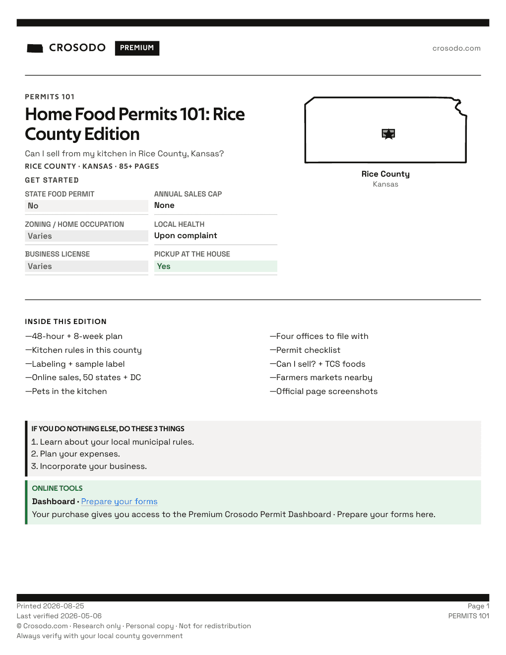 Permit Guide 101 cover for Rice County