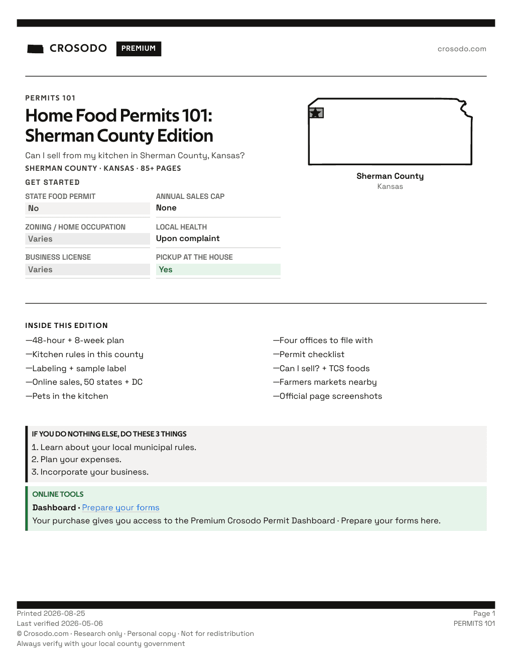 Permit Guide 101 cover for Sherman County