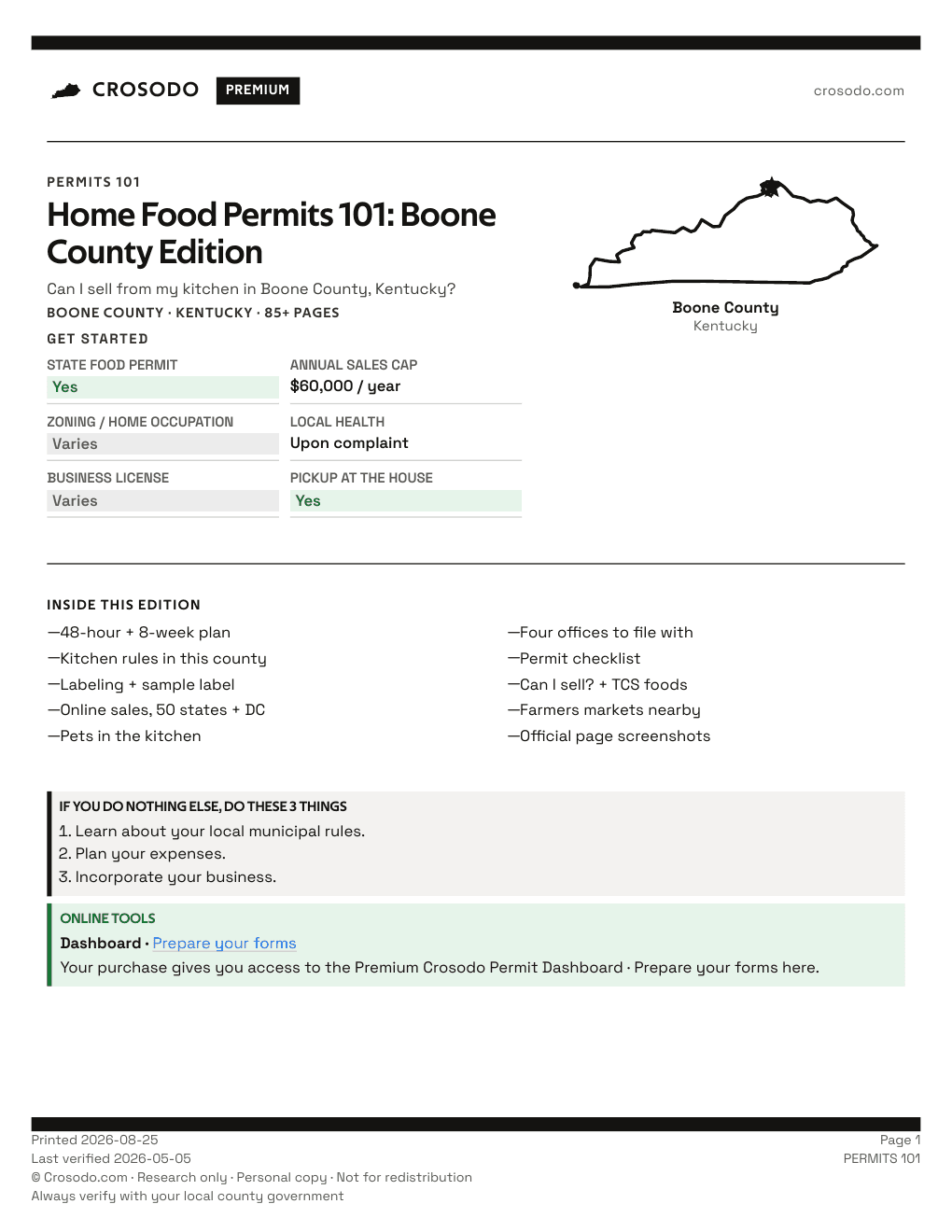 Permit Guide 101 cover for Boone County