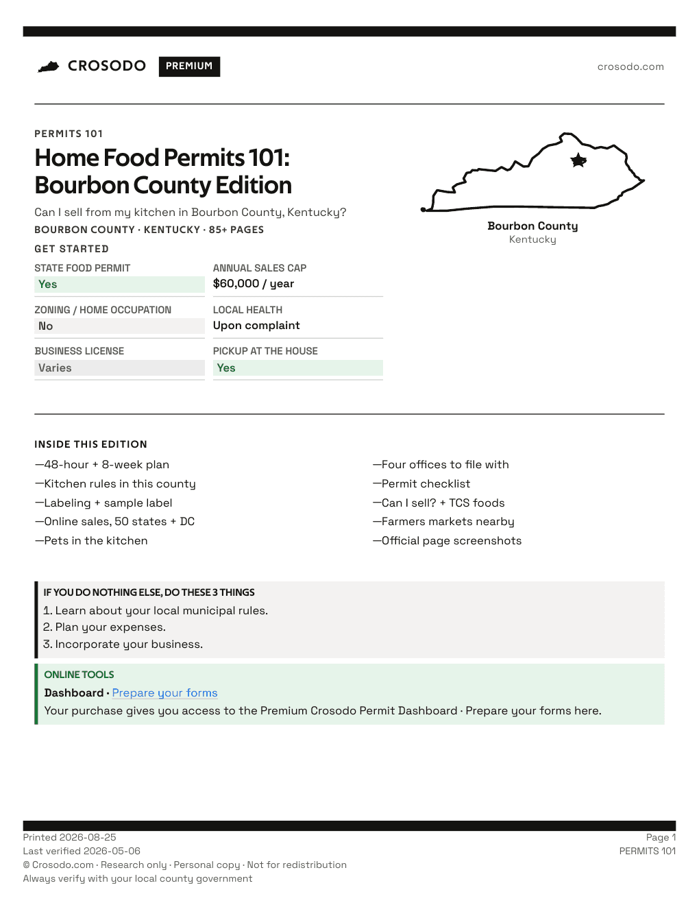 Permit Guide 101 cover for Bourbon County