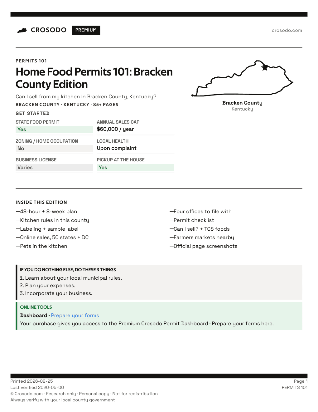 Permit Guide 101 cover for Bracken County