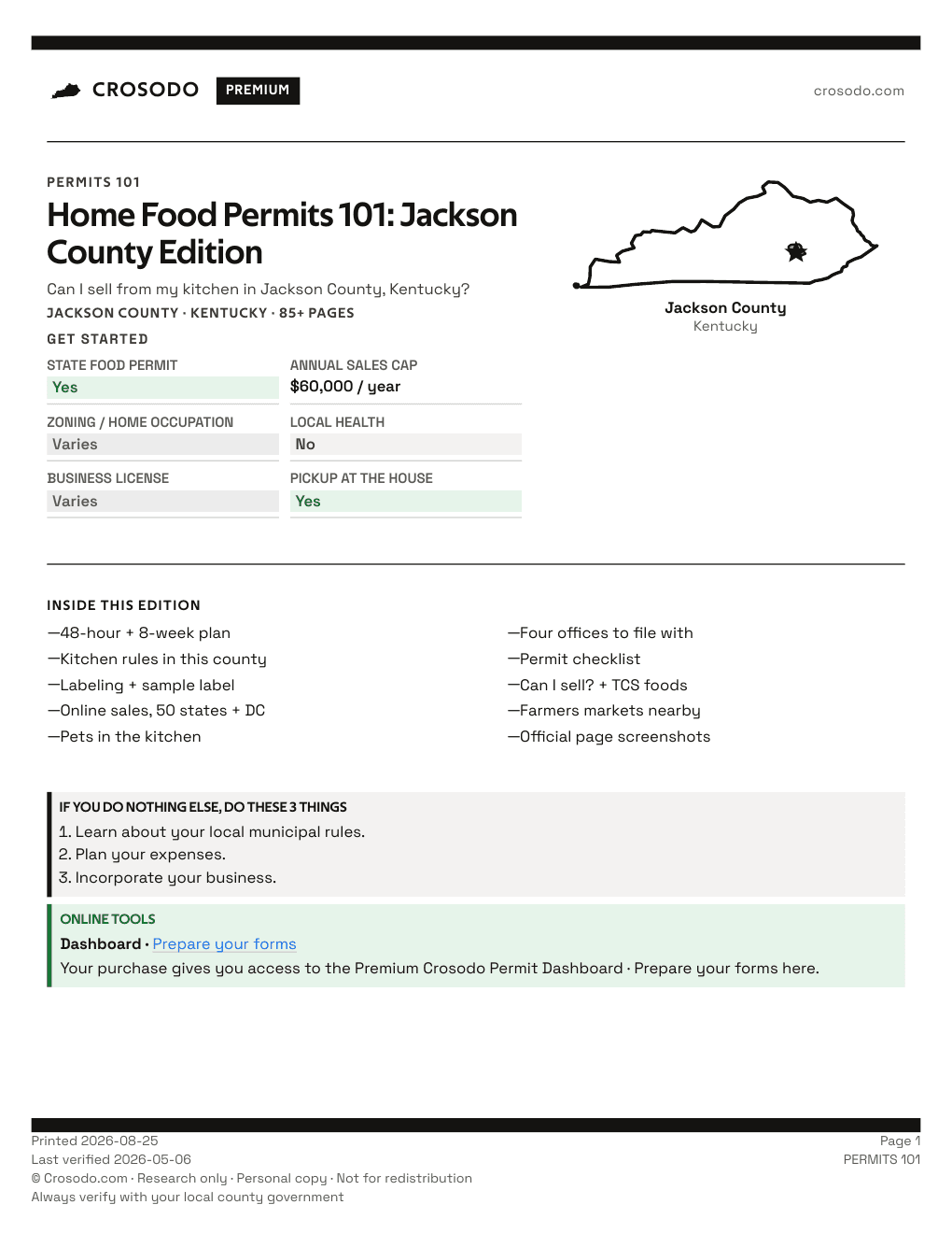 Permit Guide 101 cover for Jackson County