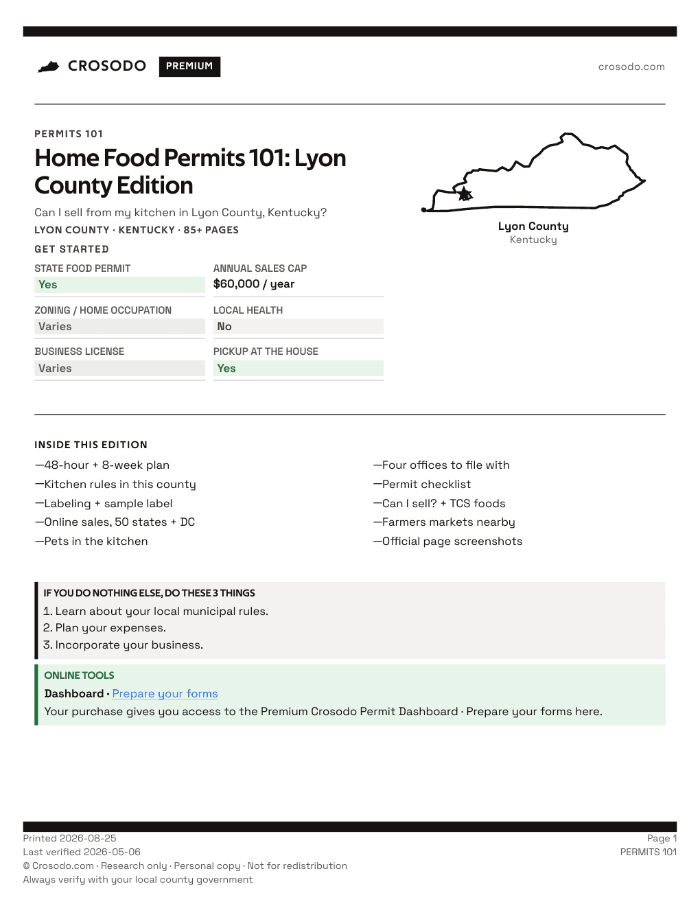 Permit Guide 101 cover for Lyon County