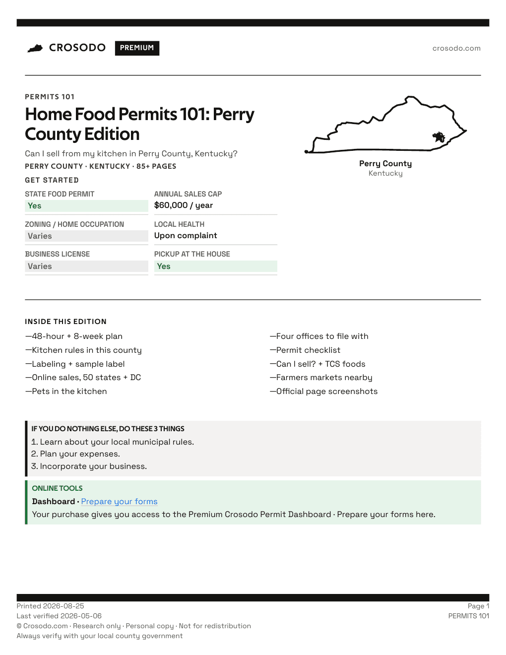 Permit Guide 101 cover for Perry County