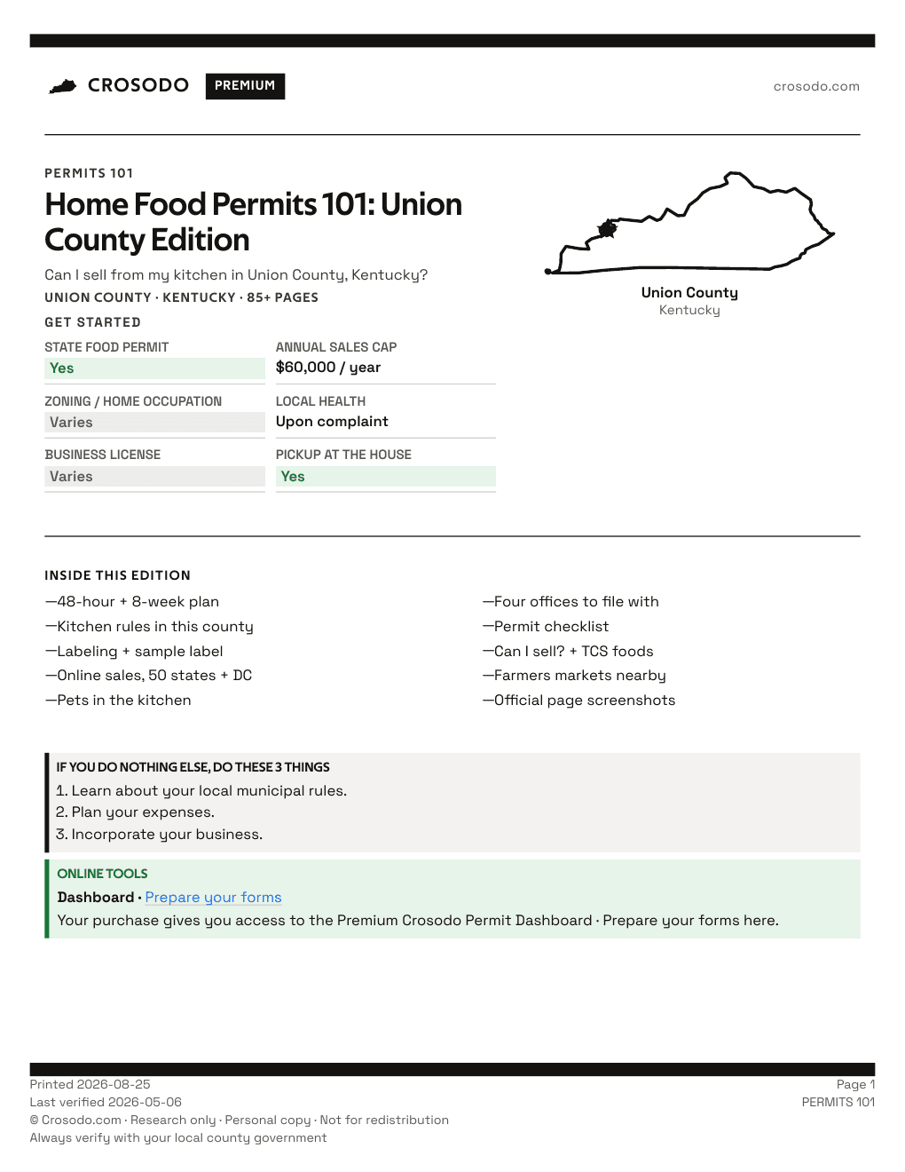 Permit Guide 101 cover for Union County